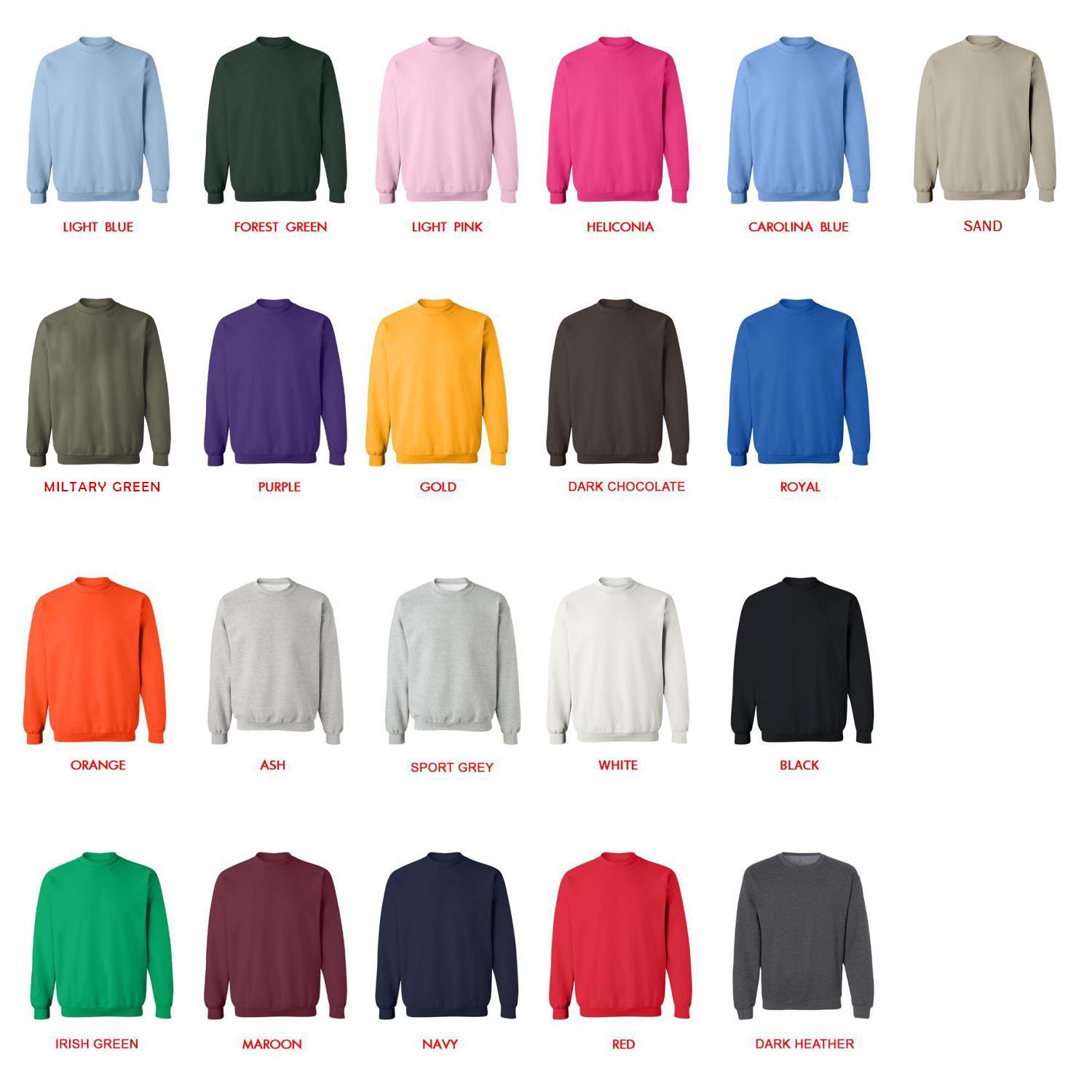 sweatshirt color chart - Dan Da Dan UK Shop