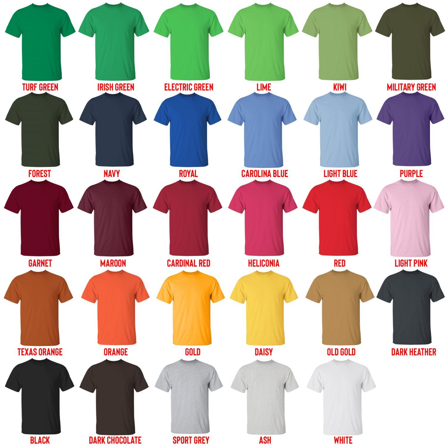 t shirt color chart - Dan Da Dan UK Shop