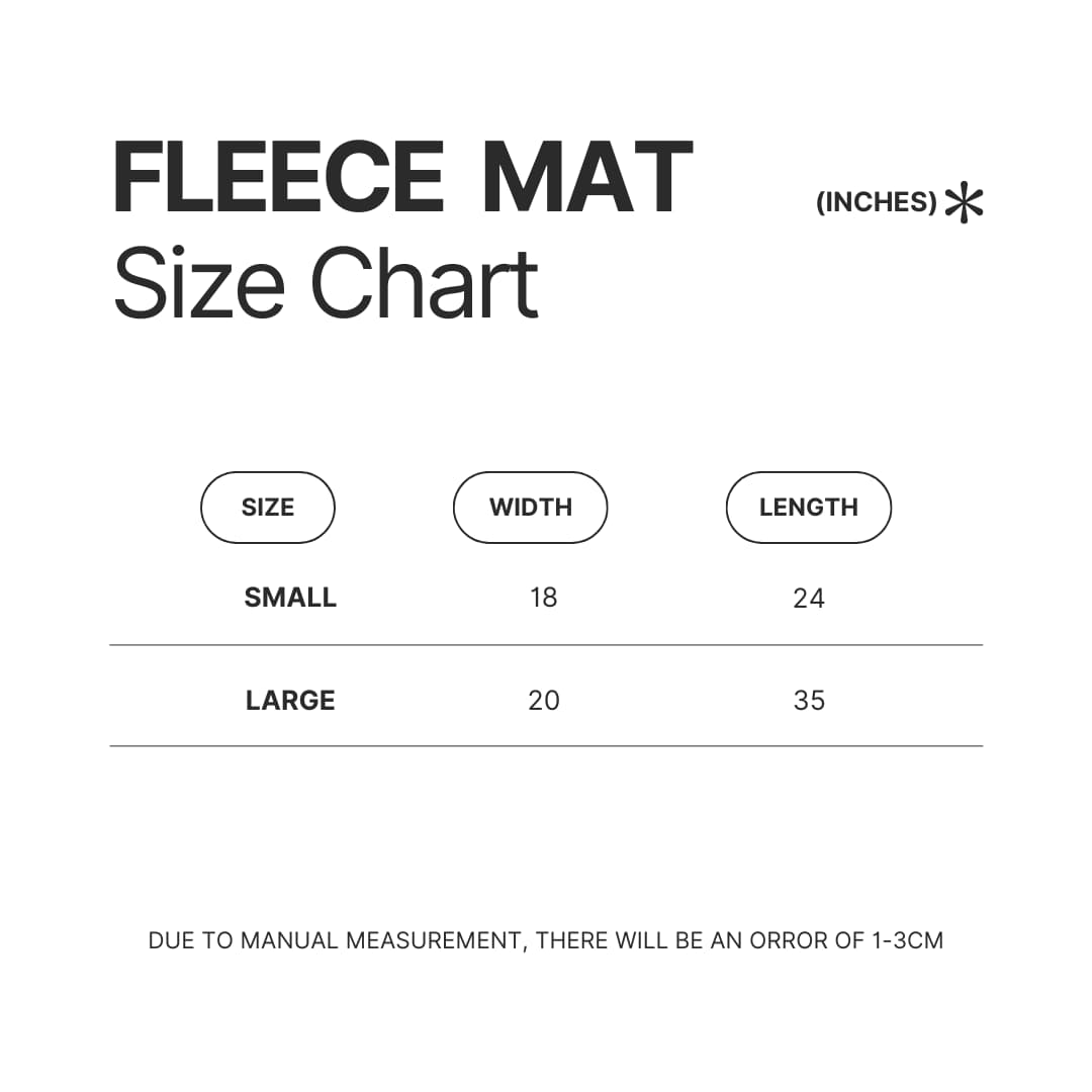 Fleece Mat Size Chart - Dan Da Dan UK Shop