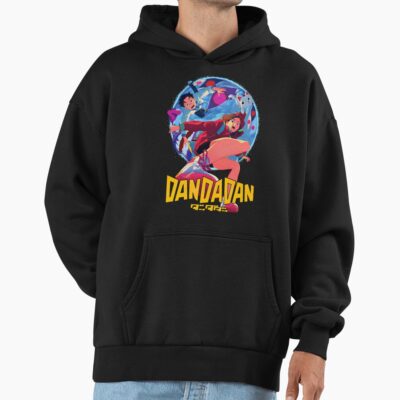 Alternative view of Dan Da Dan Anime Art Retro Hoodie
