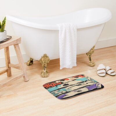 Alternative view of Retro Character Vintage Cat Cute Anime Bath Mat