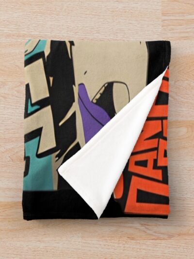 Alternative view of Retro Character Vintage Cat Cute Anime Funny 90s Throw Blanket